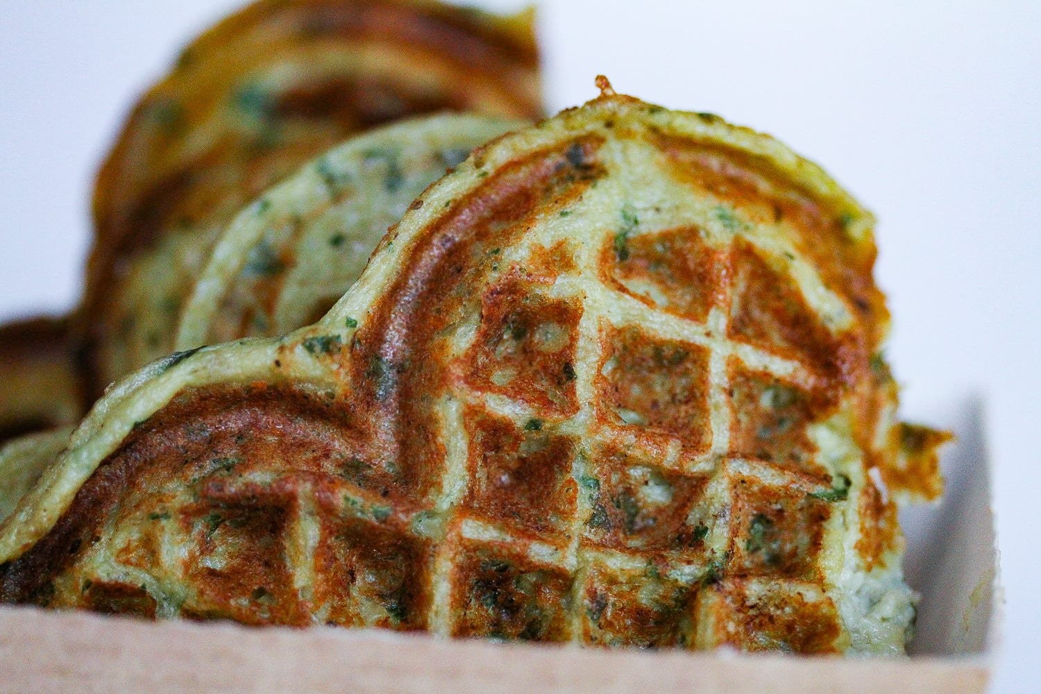 Savoury waffles - healthy kids recipes - aubergine and feta - closeup-2