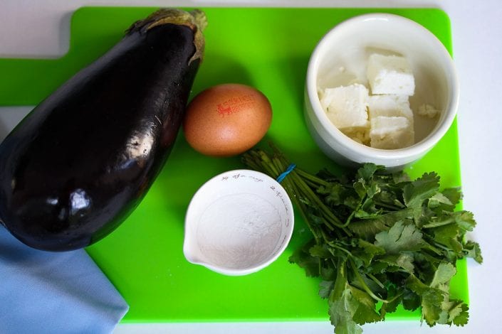 Savoury waffles - healthy kids recipes - aubergine and feta - what you need