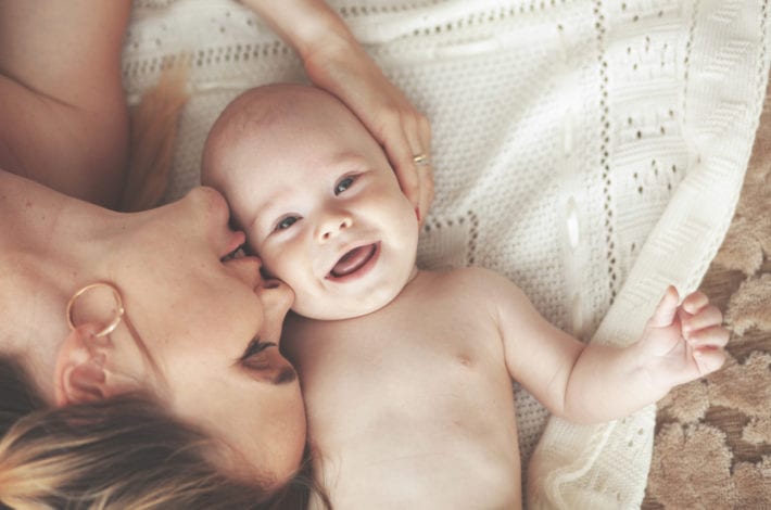 Happy newborn baby - healthy baby