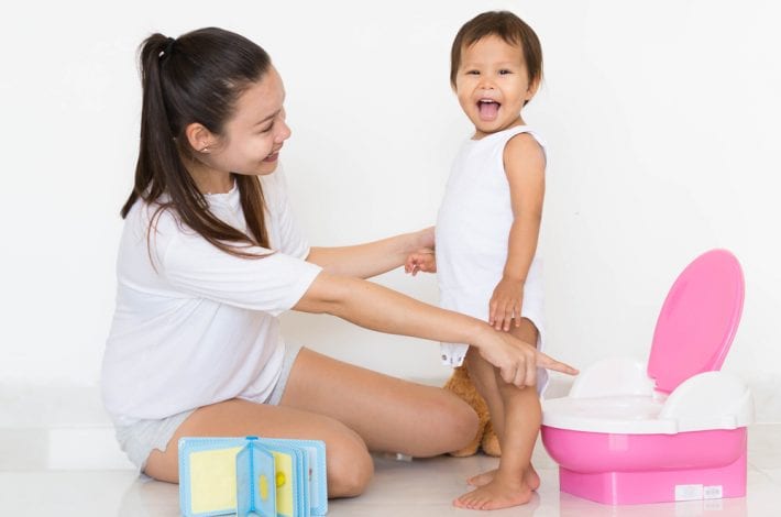 potty training - mother praising toddler