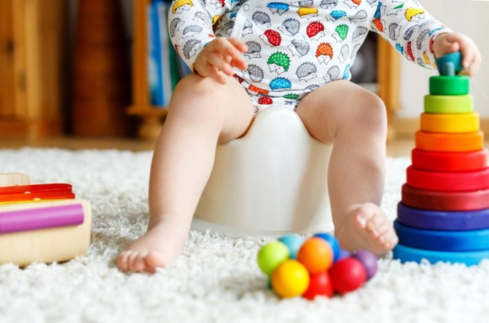 potty training - toys next to potty