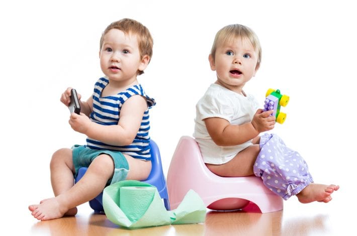 potty training - two toddlers on the potty