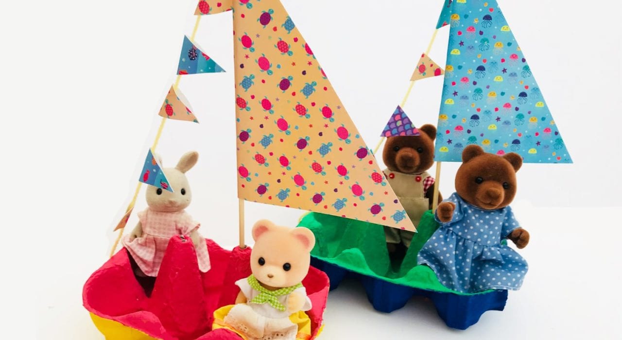 Fun Kids Craft - Little egg box boats - feature image