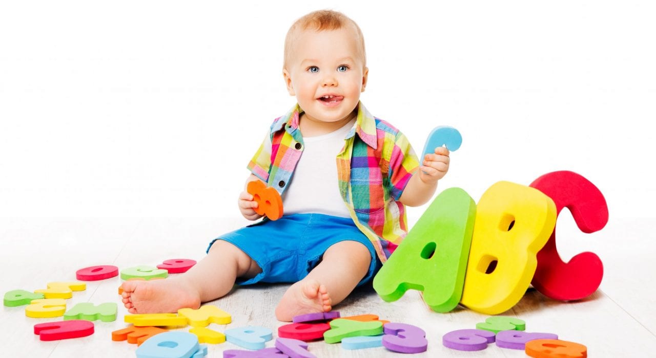 Toddlers learning first letters
