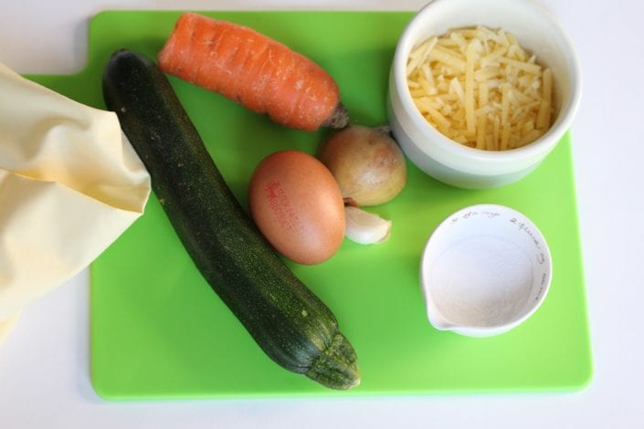 Vegetable waffles carrot and courgette - what you need 1