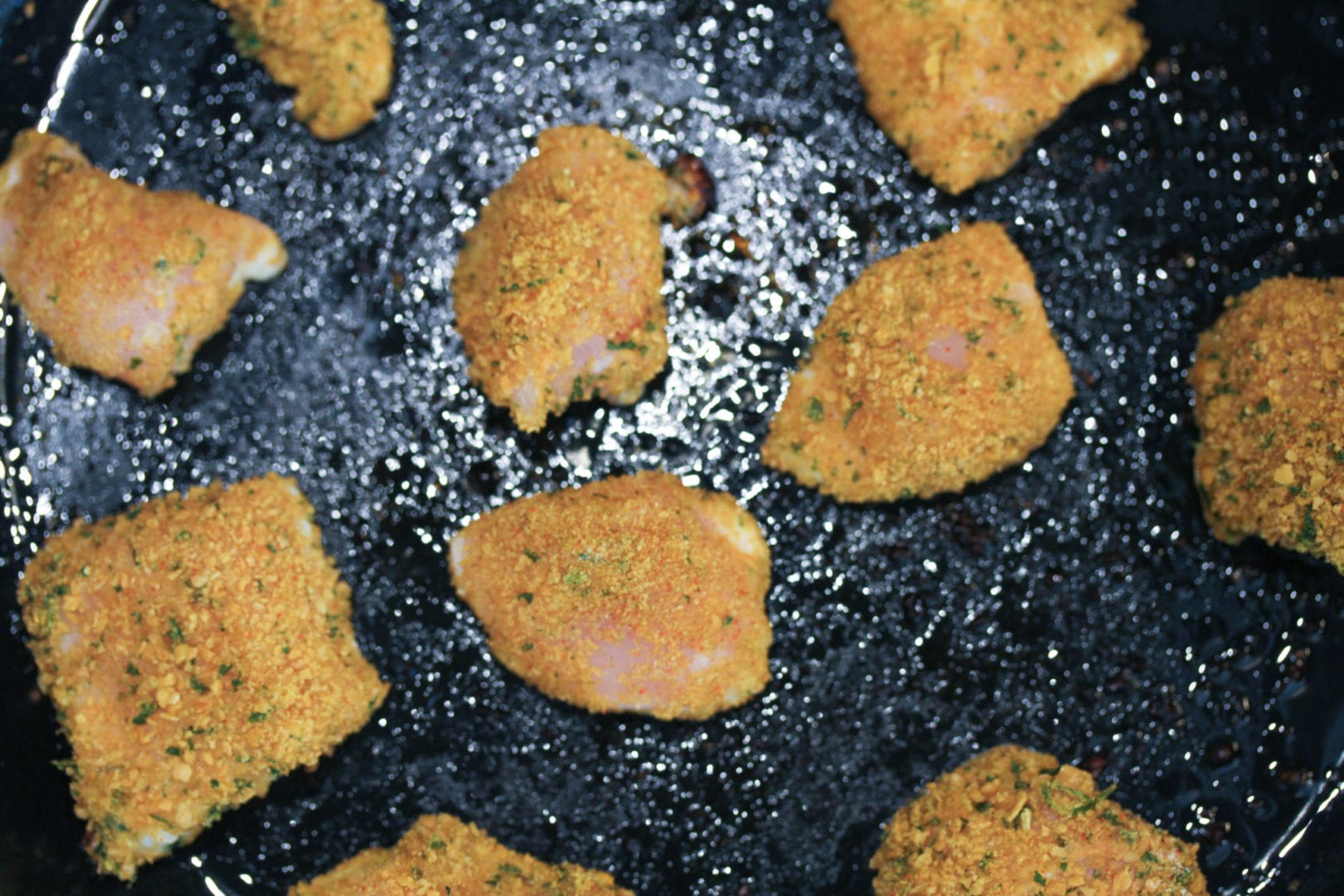 Gluten free chicken nuggets - healthy kids recipes - frying 4