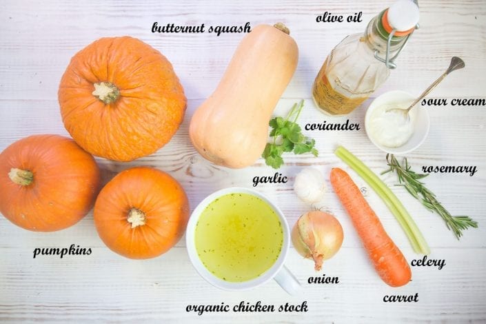 Make this classic squash and pumpkin soup this Halloween - creamy pumpkin soup with rosemary and served in pumpkin shells