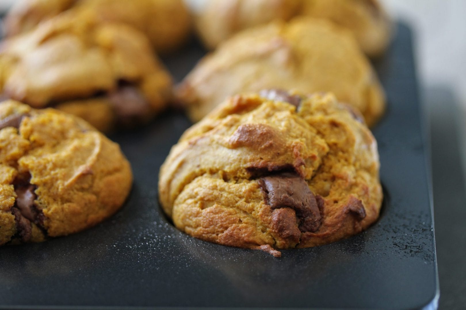 Pumpkin muffins - pumpkin and chocolate chip muffins - halloween recipes