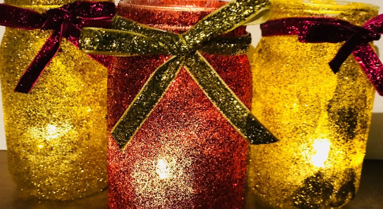 christmas decorations - glitter jar - christmas craft for kids