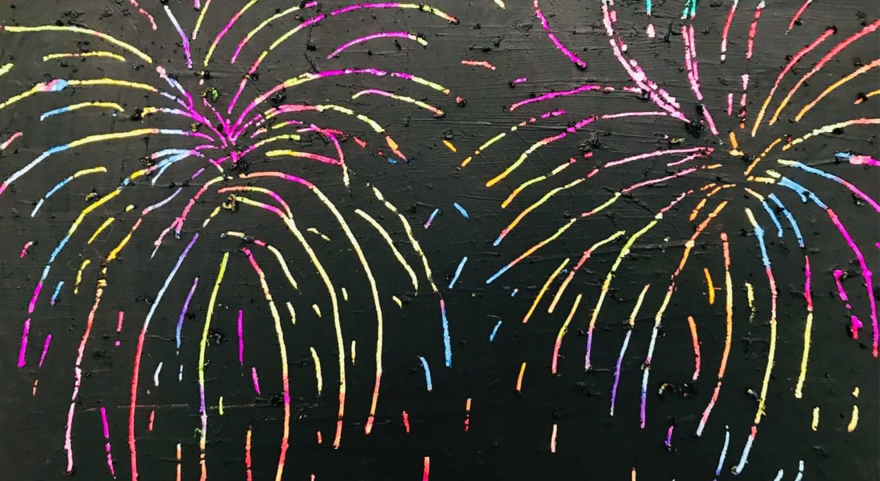 fireworks craft - scratch art fireworks