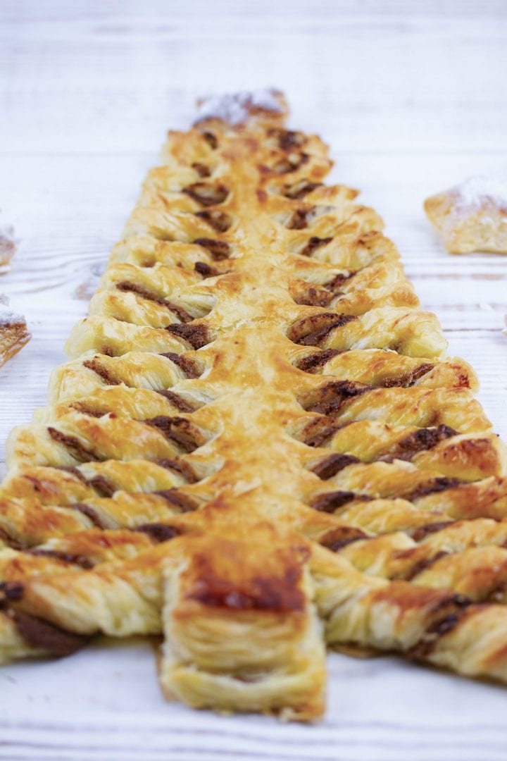 Pastry Christmas tree with a nut free filling - avoid nut allergies