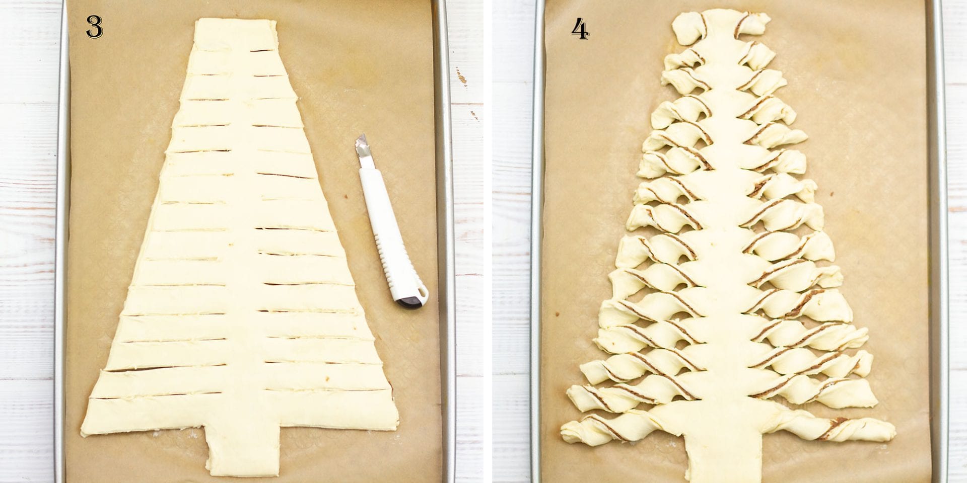 Pastry Christmas tree with a nut free filling - avoid nut allergies