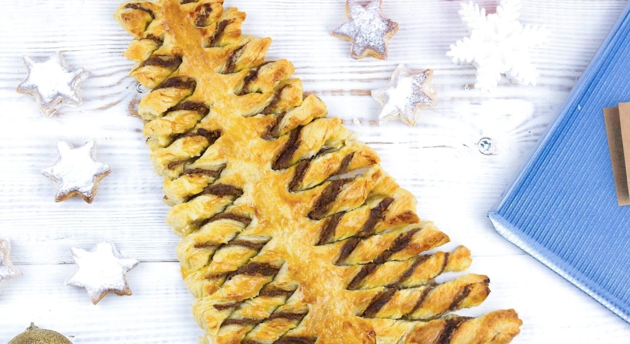 Pastry Christmas tree with a nut free filling - avoid nut allergies