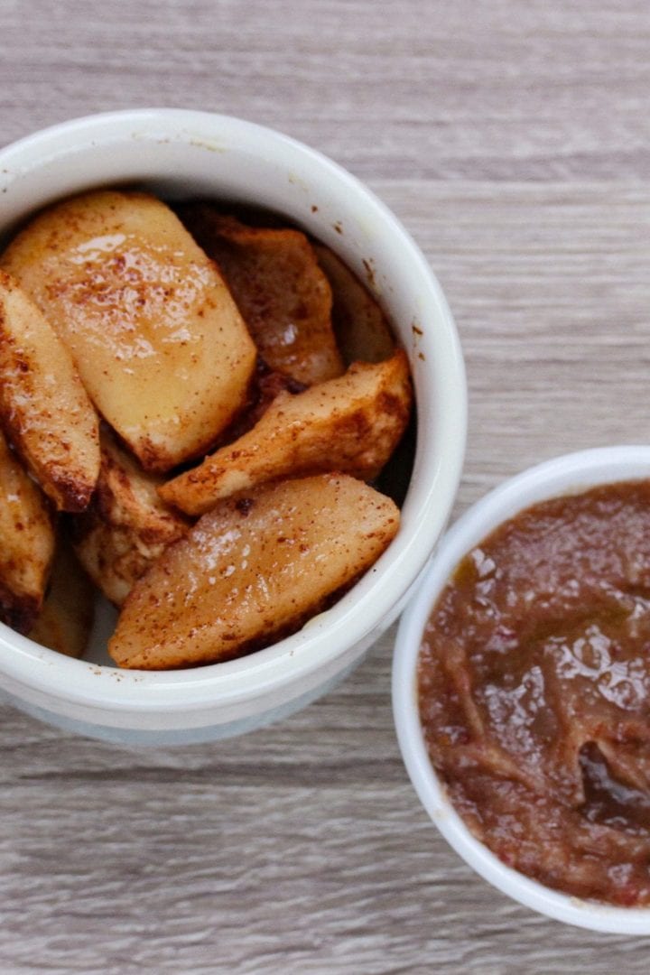 baby dessert - enjoy these baked apples with cinnamon and a date caramel - great for baby and the family
