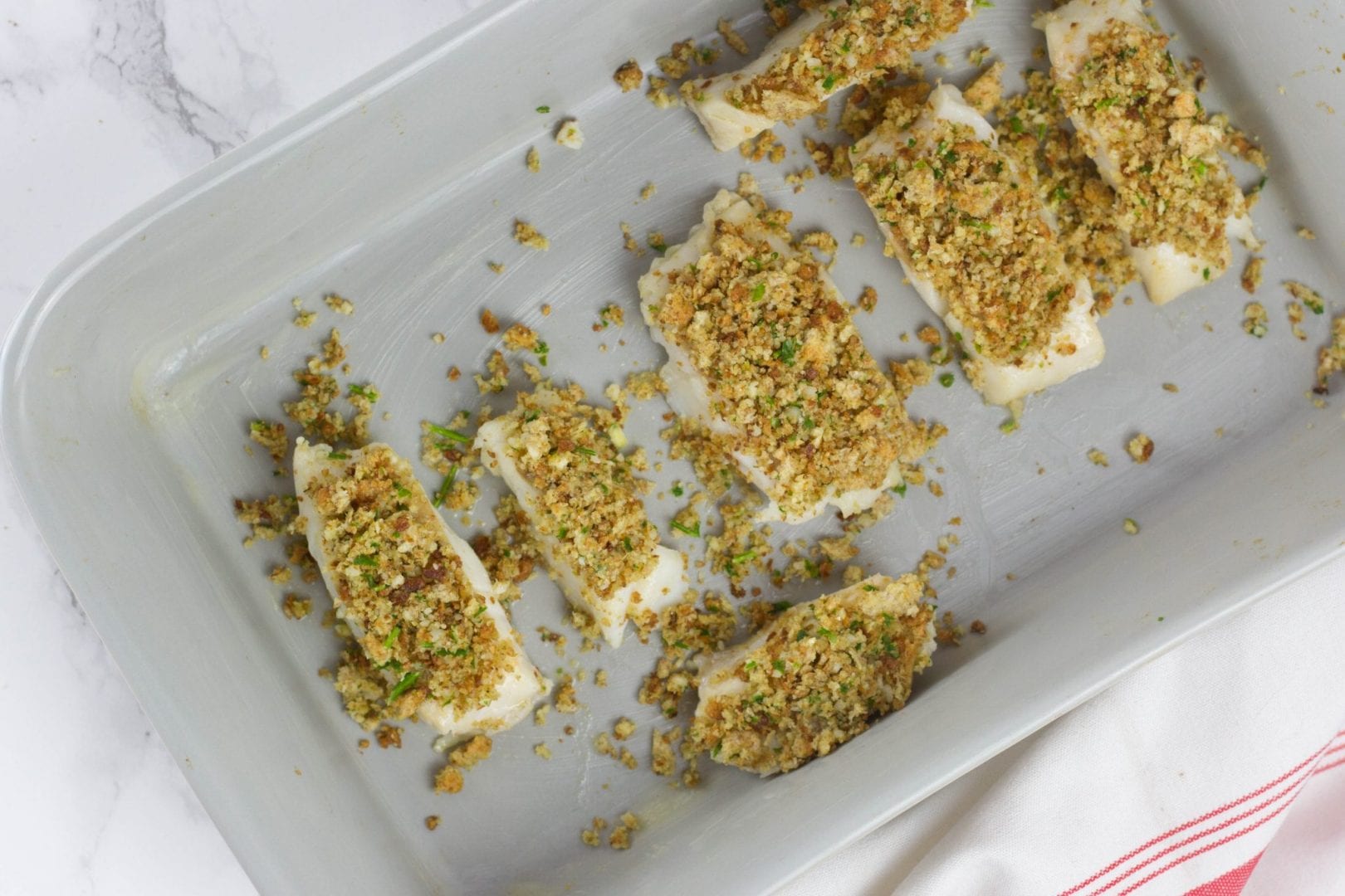 Herb crusted fish fillets - enjoy these cod fillets with a parmesan herb and crumb crust