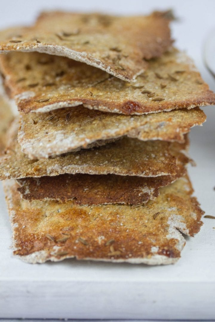 Swedish rye crispbread recipe - enjoy these homemade rye thins with caraway and a maple glaze