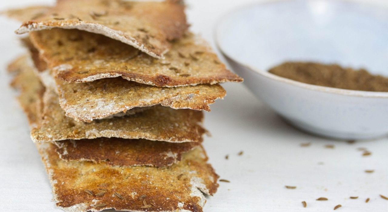 Swedish rye crispbread recipe - enjoy these homemade rye thins with caraway and a maple glaze
