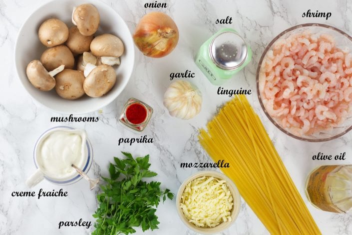 Creamy prawn linguine - enjoy this lighter prawn carbonara recipe for your next family dinner