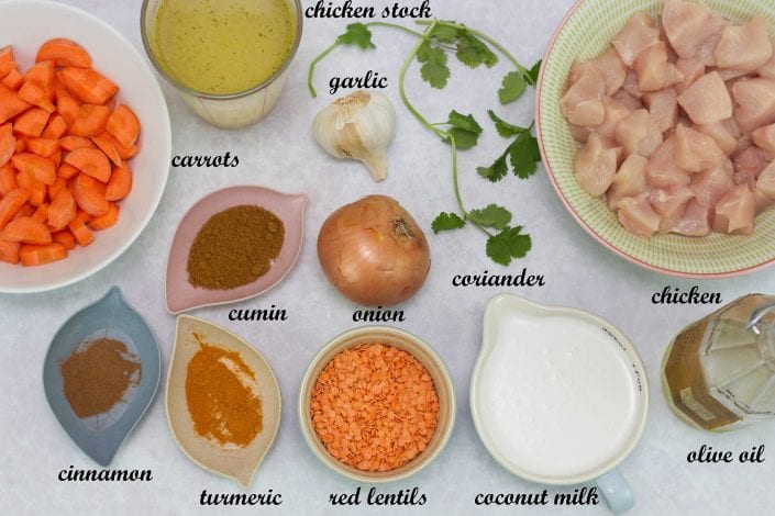 Kids chicken curry - enjoy this mild and creamy chicken curry made with lentils and fresh spices for a great family dinner