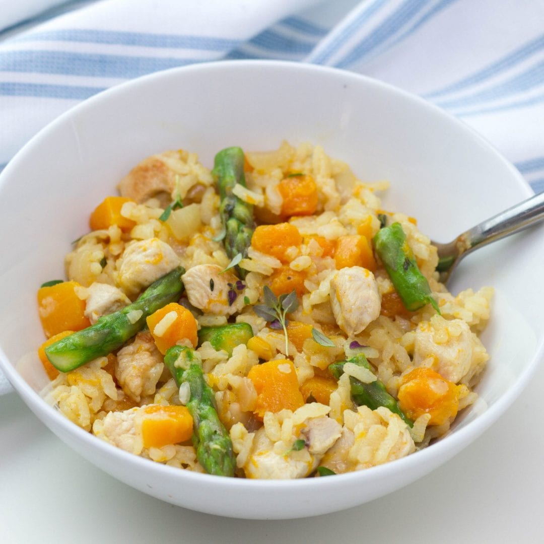 Leftover chicken risotto - turn leftover chicken into this tasty and delicious chicken risotto
