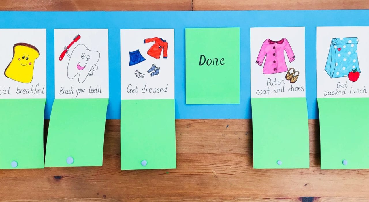 Morning routine board for kids - stay on track in the mornings with this DIY task board