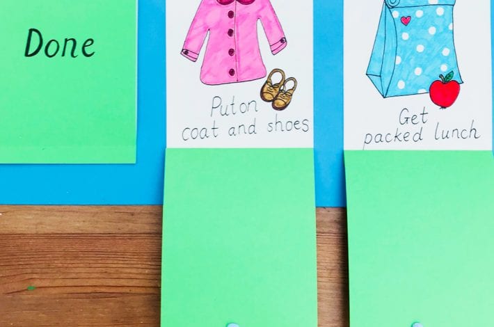 Morning routine board for kids - stay on track in the mornings with this DIY task board