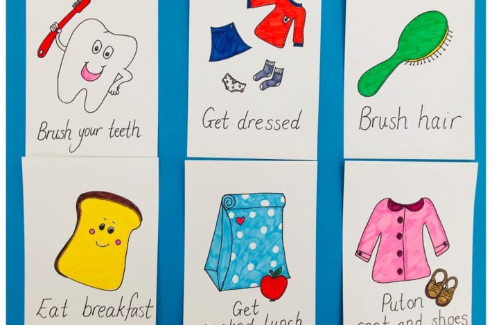 Morning routine board for kids - stay on track in the mornings with this DIY task board