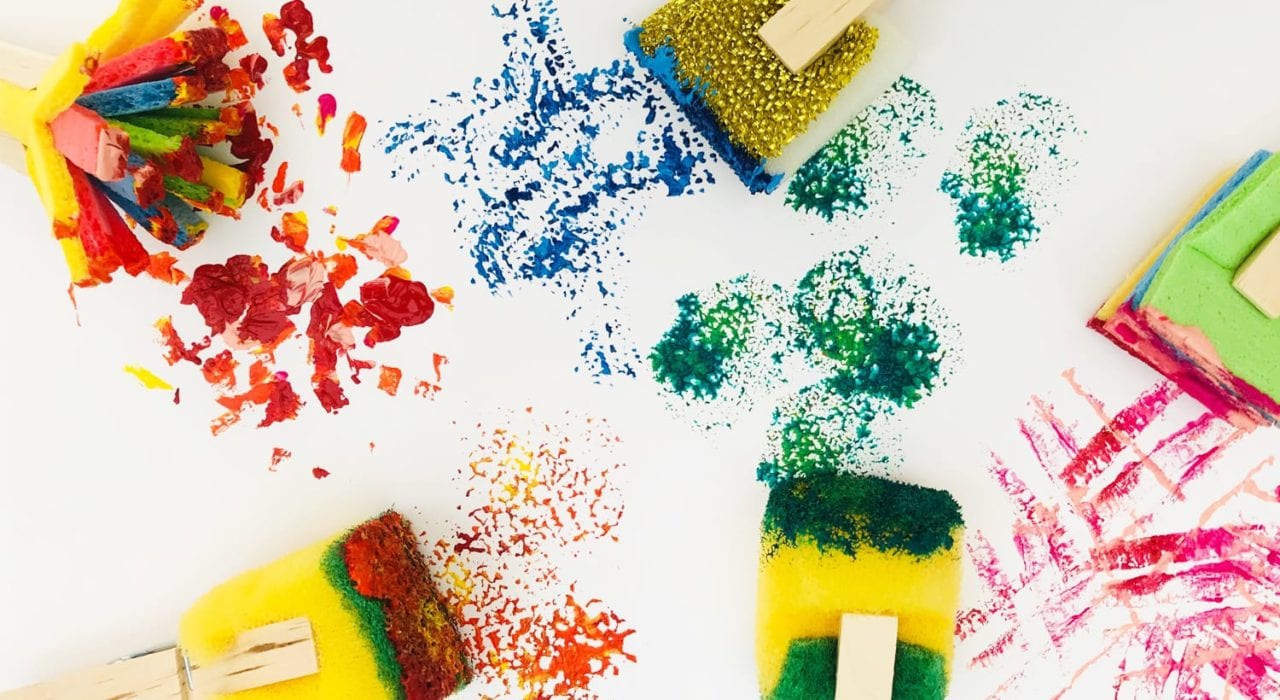 Sponge paint brush - make your own diy sponge paint brush and enjoy getting creative with kids