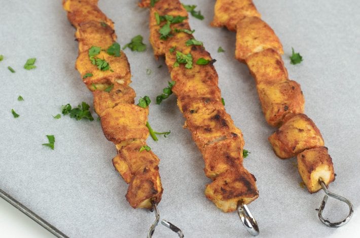 Chicken sticks cooked in yoghurt and spices - a tasty family dinner recipe