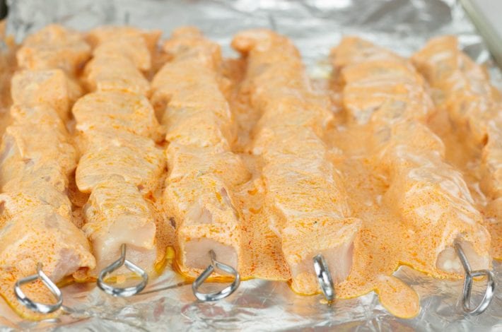 Chicken sticks cooked in yoghurt and spices - a tasty family dinner recipe