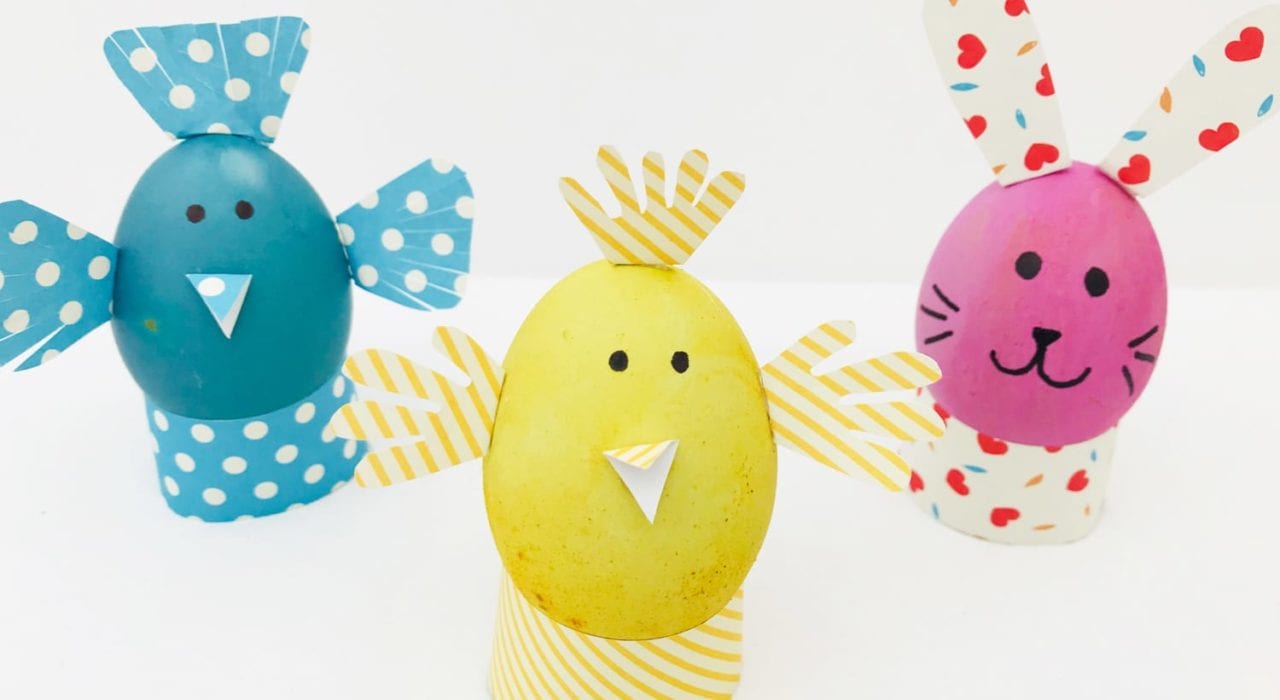 Easter egg bunnies and chicks craft - decorate your Easter eggs this year to look like little Easter animals