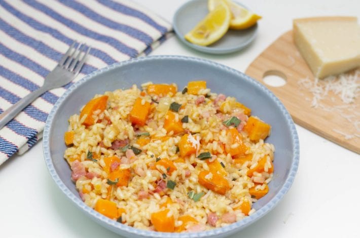 pancetta risotto - make this butternut squash and pancetta risotto for a creamy and delicious family dinner