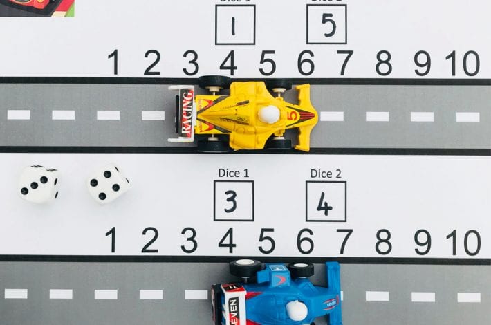 Teach first number bonds. How to make a racing track addition game - early learning maths game to practice adding numbers to 12