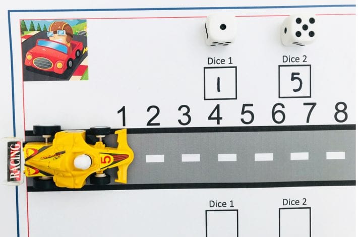 Teach first number bonds. How to make a racing track addition game - early learning maths game to practice adding numbers to 12