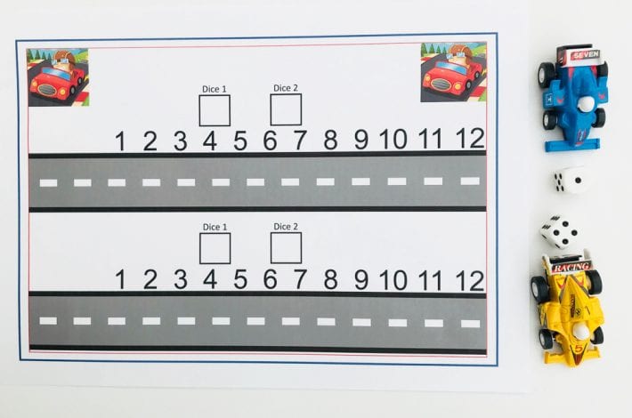 Teach first number bonds. How to make a racing track addition game - early learning maths game to practice adding numbers to 12