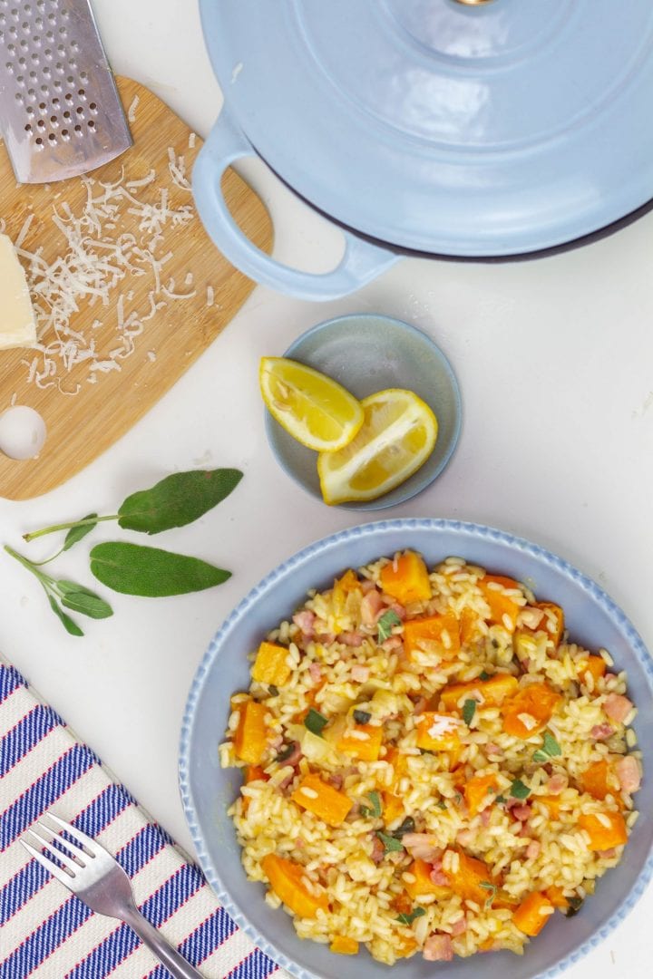 pancetta risotto - make this butternut squash and pancetta risotto for a creamy and delicious family dinner