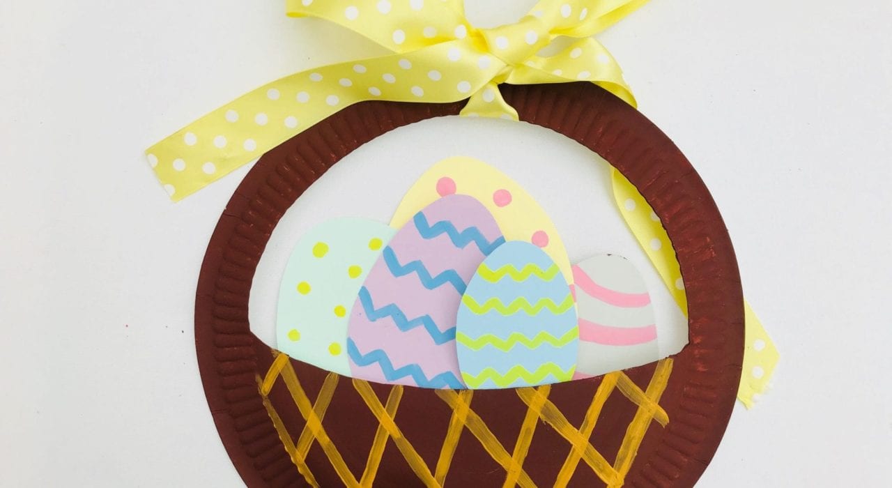 Easter egg basket paper plate craft