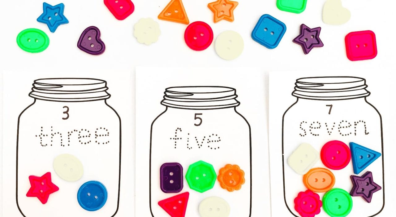 Learning how to count - Sweetie jar counting game