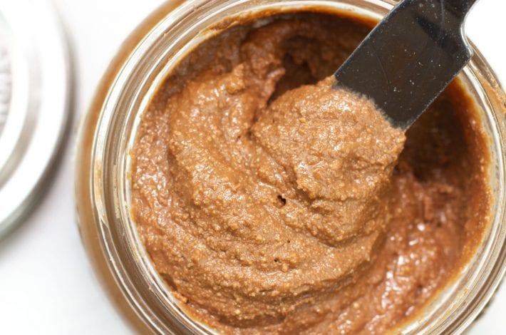 Nut free nutella alternative - try this homemade chocolate spread made with sunflower seeds over nuts