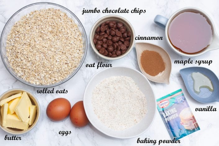 Oatmeal chocolate chip bars - this oatmeal bake is a delicious kids snack or dessert thats easy to make