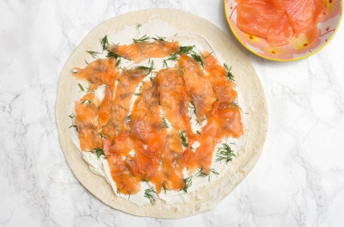 Smoked salmon pinwheels - try these smoked salmon roll ups for quick and easy party food for kids parties