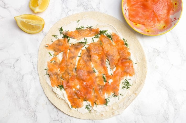 Smoked salmon pinwheels - try these smoked salmon roll ups for quick and easy party food for kids parties