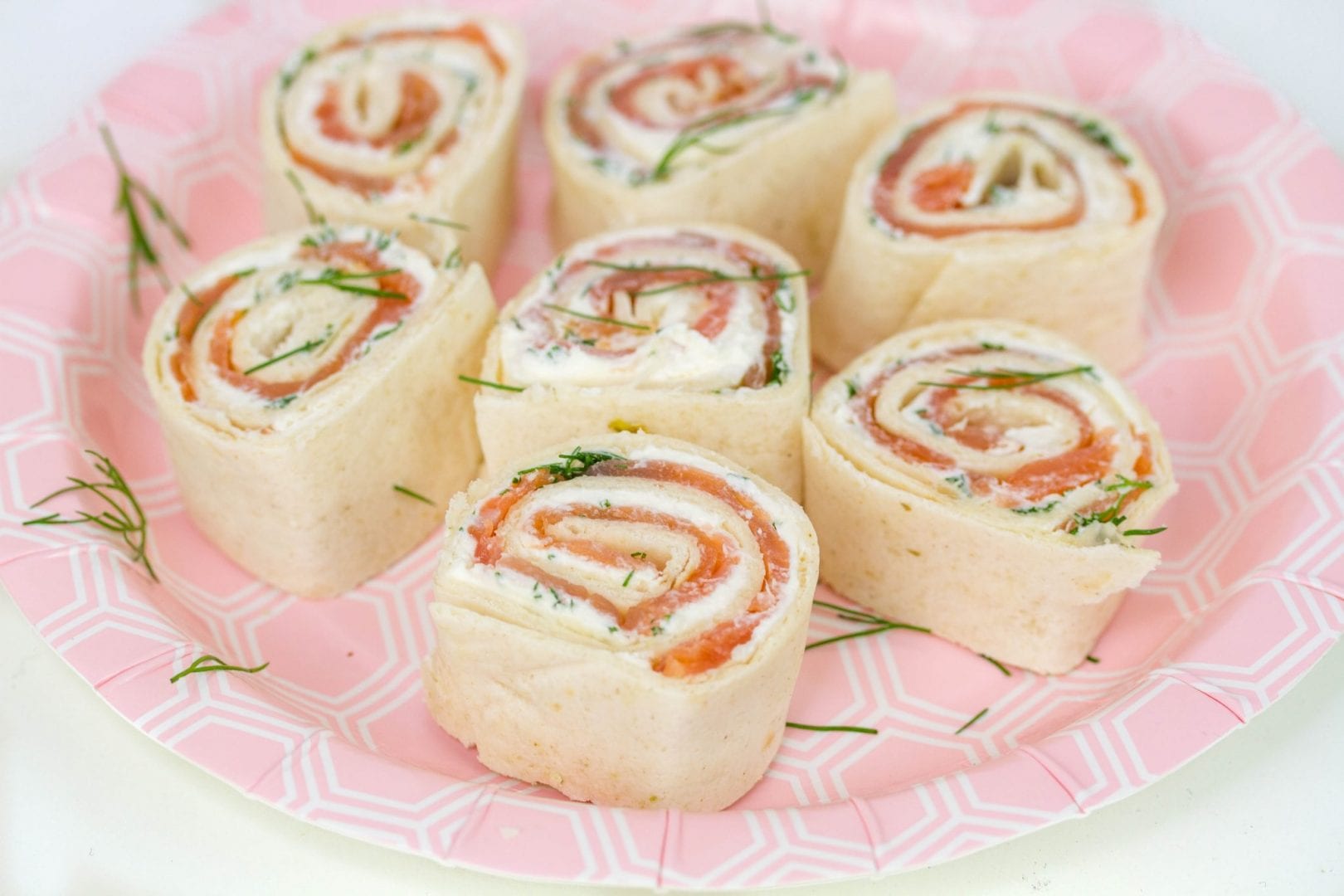 Smoked salmon pinwheels - try these smoked salmon roll ups for quick and easy party food for kids parties