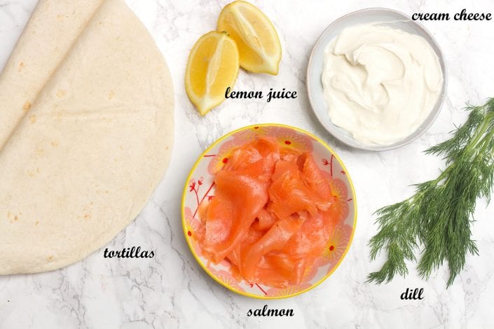 Smoked salmon pinwheels - try these smoked salmon roll ups for quick and easy party food for kids parties