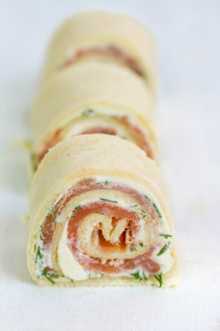 Smoked salmon pinwheels - try these smoked salmon roll ups for quick and easy party food for kids parties