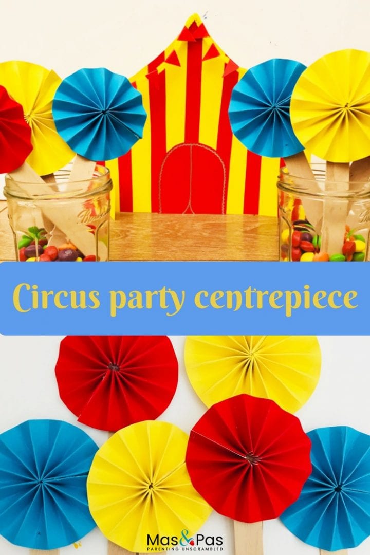Circus birthday party decorations - make these great carnival or circus party centrepieces for your kids themed birthday party.