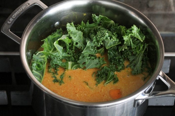 West African stew with chicken sweet potato and chick peas - quick and easy African chicken soup to make for family dinners