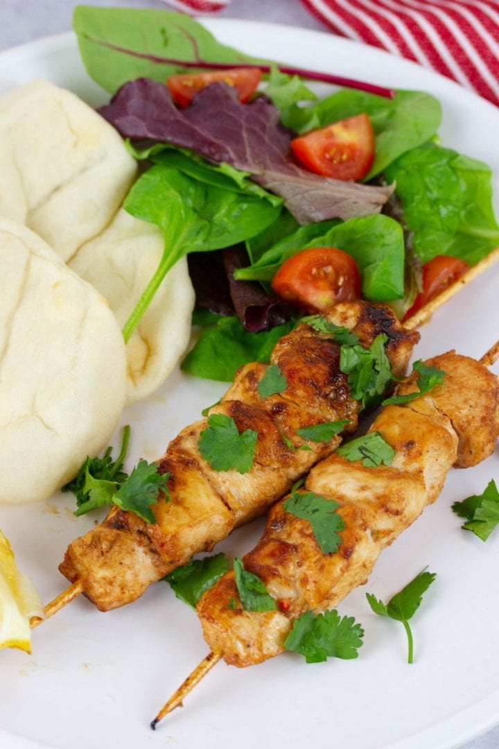 BBQ chicken kebabs in an orange bbq marinade - great for grilling chicken skewers as well as chicken fillets