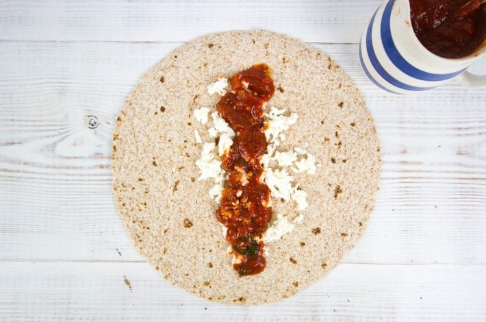Chicken parmesan wrap - make these delicious chicken wraps with tomato marinara and melted cheese