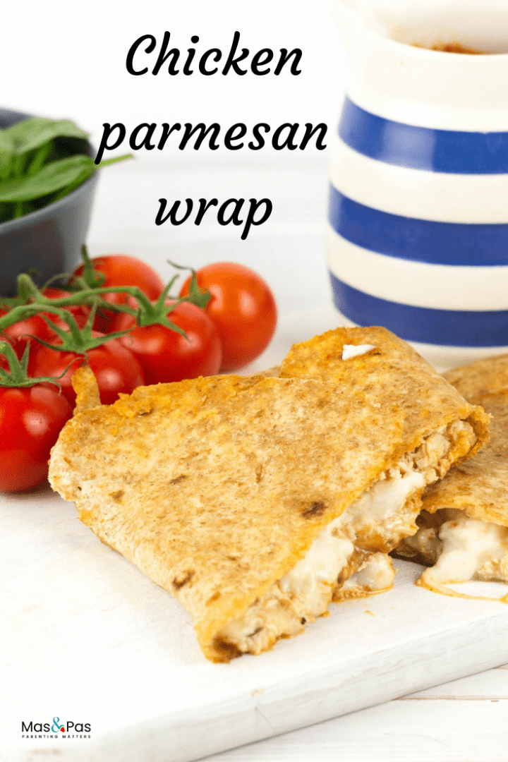 Chicken parmesan wrap - make these delicious chicken wraps with tomato marinara and melted cheese
